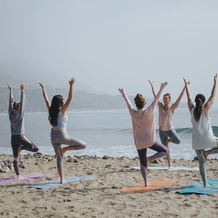 Group fitness class in a modern studio environment